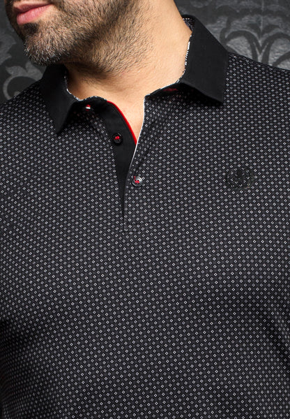 Black polo dress shirt hotsell