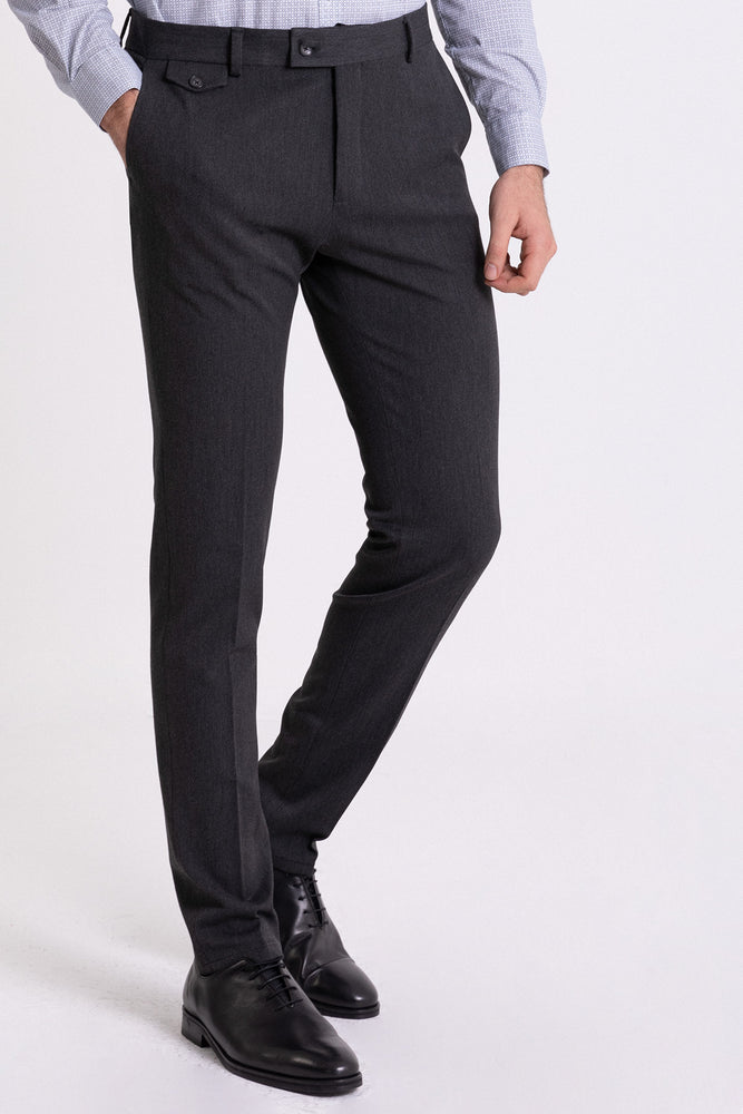 Buy COLOR PLUS Solid Cotton Lycra Slim Fit Men's Casual Trousers