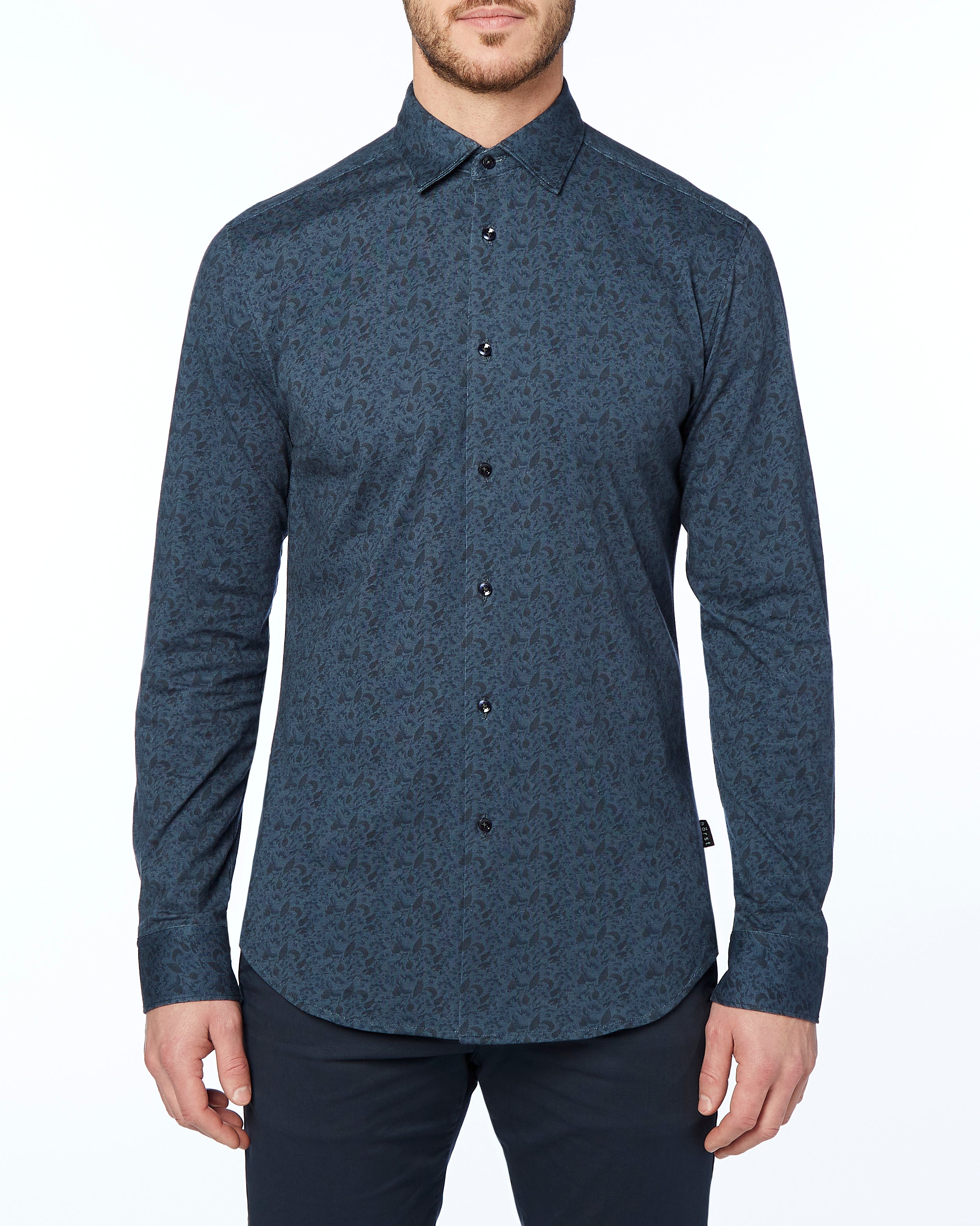 HORST LONG SLEEVE SHIRT- DARK BLUE – ESCO CLOTHIERS