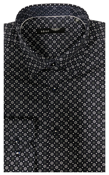 Mens black and white best sale polka dot dress shirt